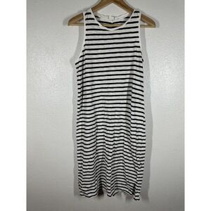 Gap Dress Womens Medium Black White Stripe Sleeveless Tank Cotton Casual‎ Summer